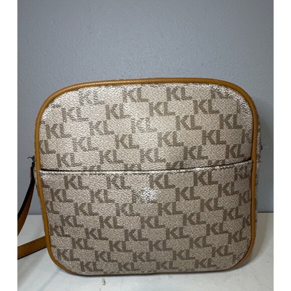 Karl Lagerfeld Paris Crossbody Purse Camera Bag MSRP $178 Modern City Artsy Logo - Picture 2 of 15